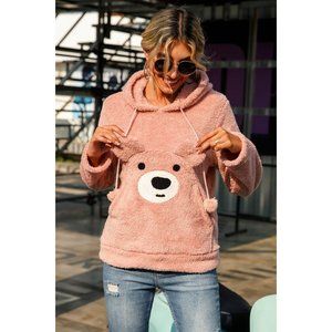 Bear Style Drawstring Fleece Hoodie